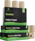 Bamboo Toilet Paper Unbleached, 12 Rolls, 3 Ply and 300 Sheets Bamboo Toilet Tis